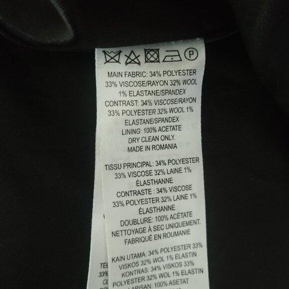 French Connection wool blend black tiny white polka dot skater mini skirt size 8 - Picture 11 of 11